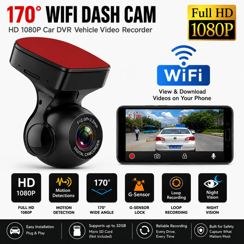 170 wifi dash cam - 170°,